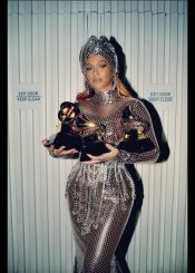 Beyoncé wearing Custom Burberry to the Grammy Awards 2021