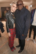 Cara Delevingne and Edward Enninful wearing Burberry at the Burberry September 2017 Show (photo © David M. Benett)