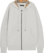 Burberry X Net-a-Porter. Grey Hoodie with Vintage Check Lining