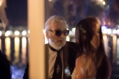 Karl Lagerfeld and Penelope Cruz at the Vanity Fair France and Chanel Dinner