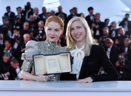 Emily Beecham and Director Jessica Hausner  celebrities wore Chanel at thE closing ceremony 72nd Cannes international Film Festival photo by Pascal Le Segretain