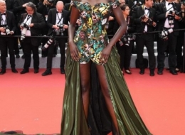 Duckie Thot wore Vivienne Westwood Couture arriving at the Vanity Fair Oscar photo by Niviere Davidy Niviere David