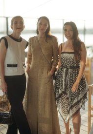 Julie Gayet, Jeanne Balibar and Elodie Bouchez . Chanel 75th Cannes International Film Festival