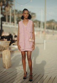Chanel Dinner Letitia Wright wore Chanel at the 75th Cannes International Film Festival
