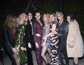 London: Clara Paget, Gala Gordon, Cara Delevingne, Mary Charteris, Alice Dellal and Jaime Winstone at the Burberry x Cara Delevingne Christmas Party at the Burberry for Cara Delevingne Christmas Party, London (Photo by Kirstin Sinclair/Getty Images for Burberry)