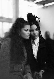 French-Cuban singers Ibeyi Lisa-Kaindé Diaz & Naomi Diaz wore Chanel at the Métiers d'art 2021/22 photo by Boris Allin