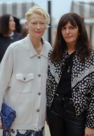 Tilda Swinton  and Virginie Viard .  Chanel cruise 2022/23 show