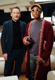 Xavier Veilhan & Pharrell Williams wear Chanel at the Spring Summer 2022 Haute Couture Show