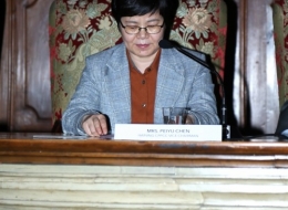 Mrs Peiyu Chen Haining CPPCC VICE chairman . Fashion Haining Press conference
