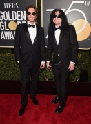 Greg Sestero and Tommy Wiseau in Burberry Golden Globes (Photo by Alberto E. Rodriguez)