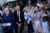 Mario Boselli, Carlo Capasa, Elena Barolo, Cristina De Pin, Gaia Bermani at Luisa Beccaria fashion show (Photo by Giuseppe Spena)