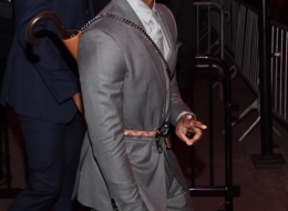 Michael B. Jordan wearing Burberry in New York City