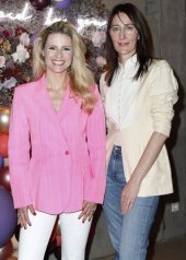 Michelle Hunziker and Sian Thomas. Day 1: Triumph "Design For Life: Fit Smart" Launch Event In Berlin