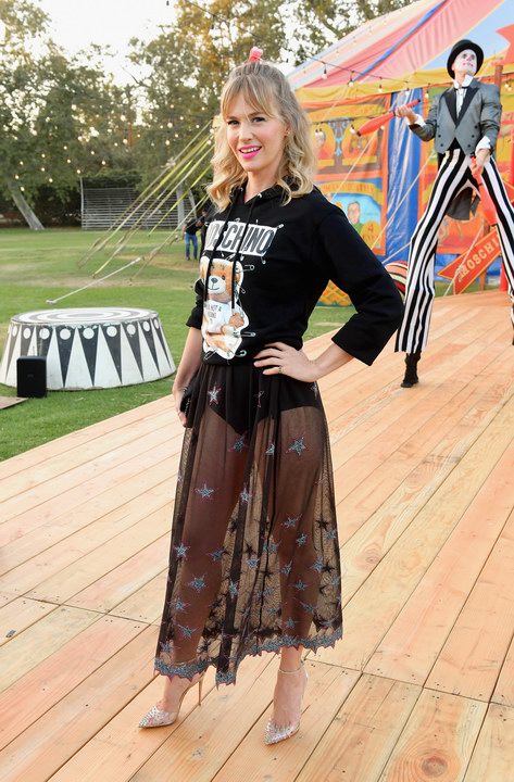 January Jones attends the Moschino Spring/Summer 19 Menswear and Women's Resort Collection at Los Angeles Equestrian Center on June 8, 2018 in Burbank, California.