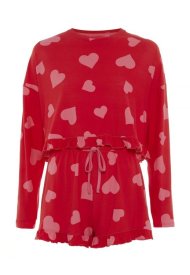 Primark SS22 Collection LS heart print top & shorts set