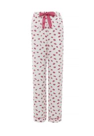 Primark_SS22 Collection_White And Red Lip Print Satin Pyjama Bottoms