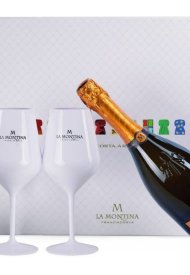 La Montina . Confezione Franciacorta da 0,75L "Festoso" con GRAFICA SPECIALE SAN VALENTINO e VOSTRI NOMI