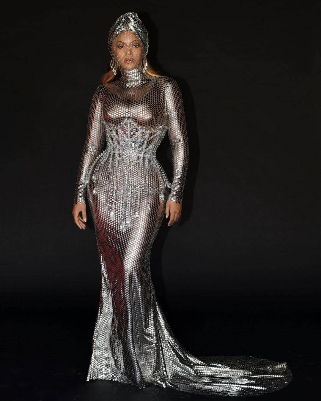 Beyoncé wearing Custom Burberry to the Grammy Awards 2021