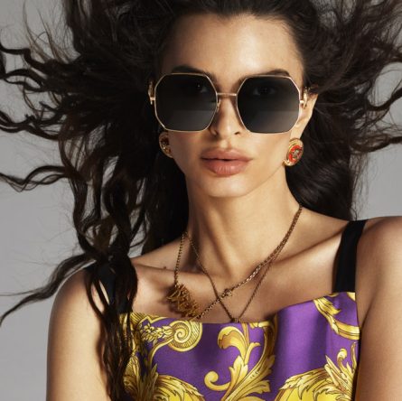 Emily Ratajkowski and Maluma protagonists of the Versace Spring Summer 2022 eyewear campaign