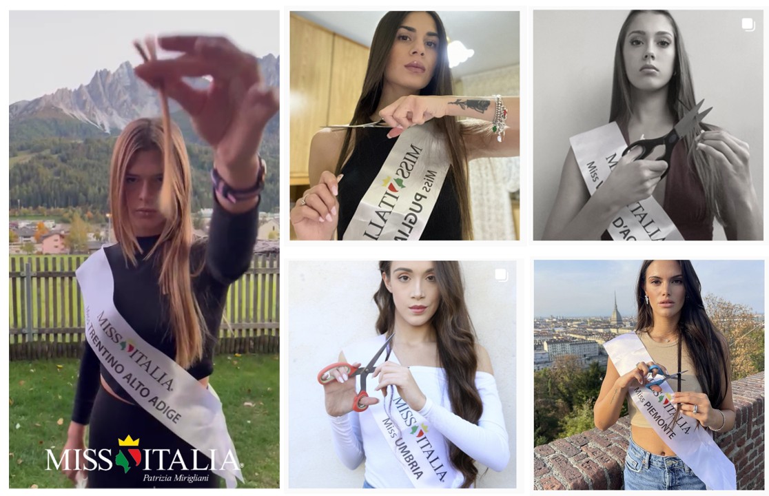 Iran, Miss Italy finalists cut their hair in solidarity