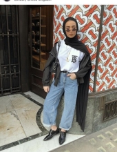 Leena Al Ghouti wearing the Thomas Burberry Monogram