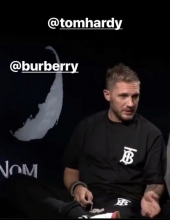 Tom Hardy wearing the Thomas Burberry Monogram